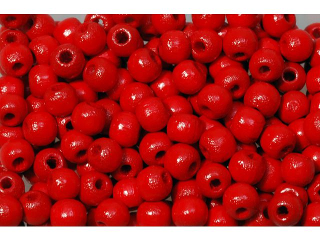 Träpärla 8 mm röd 200/fp | Skola och förskola - Hobbymaterial - Pärlor | Kontorsexperten