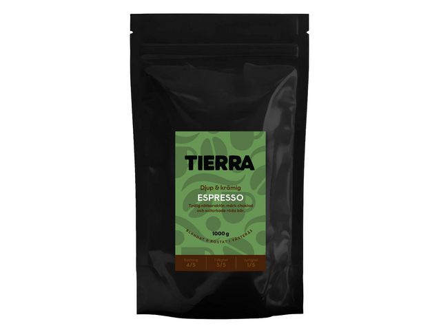 TIERRA VERDE Kaffe Espresso Hela Bönor 1kg | Kök och servering - Kaffe och te - Bryggkaffe | Kontorsexperten