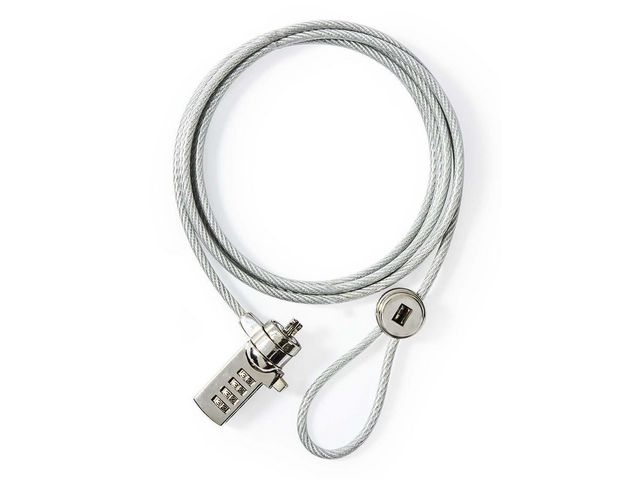 NEDIS Vajerlås Notebook Lås Siffra 1.8m | Datorprodukter - Kringutrustning - Vajerlås | Kontorsexperten