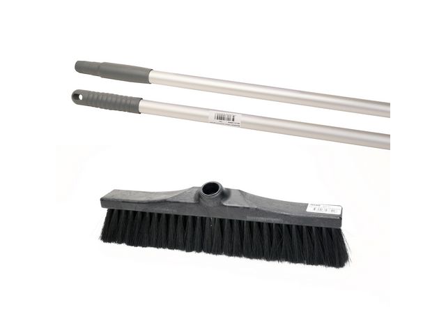 Hygienteknik Sopborste med skaft 150cm grå | Städ och hygien - Borstar och levanger - Sopborstar | Kontorsexperten