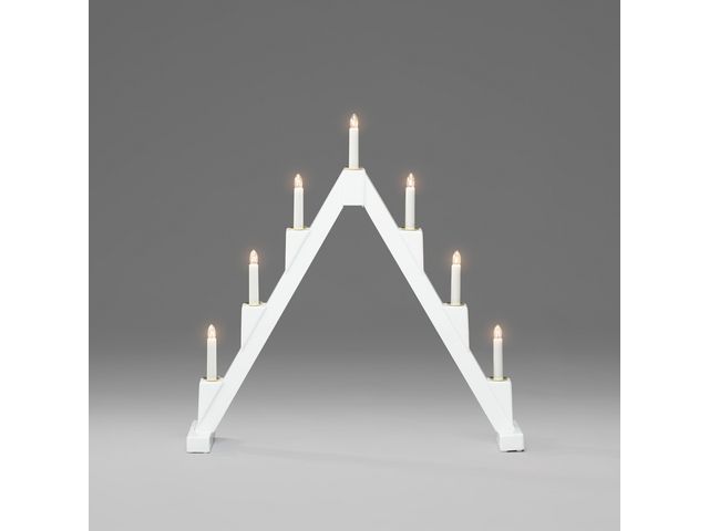 KONSTSMIDE Elljusstake 7 ljus vikbar 56x56 trä vit | Kontorsmöbler och inredning - Lampor och belysning - Ljusstakar | Kontorsexperten