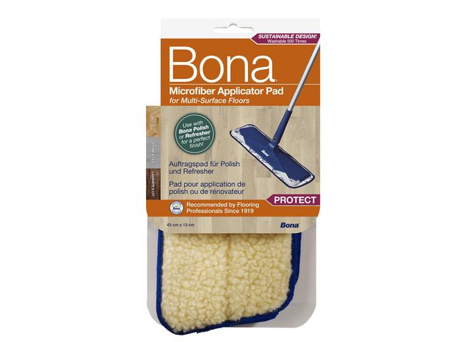BONA Påstrykningssvamp för moppar i mikrofiber, gul, 246 x 136 x 18 mm
