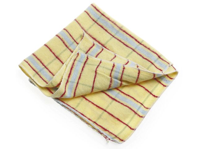 NORDEX Dammtorknings- och rengöringsduk i bomull, 450 x 450 mm, gul- och vitrandig | Städ och hygien - Städdukar och diskdukar - Städdukar - Alltork | Kontorsexperten