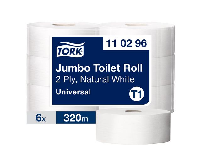 Tork Toalettpapper Universal T1 Jumbo 2-lags 6/fp | Städ och hygien - Toalettpapper och torkpapper - Toalettpapper - rulle | Kontorsexperten
