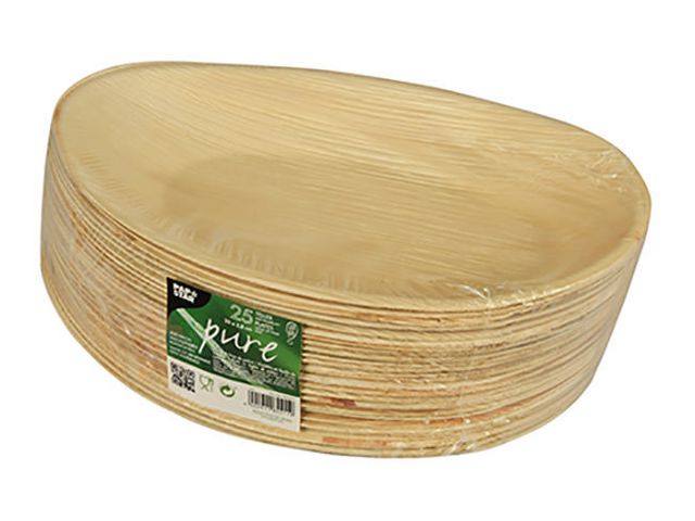 PAPSTAR Tallrik Palmblad 26x17x2,5cm 25/fp | Kök och servering - Engångsartiklar - Tallrikar - Eco | Kontorsexperten