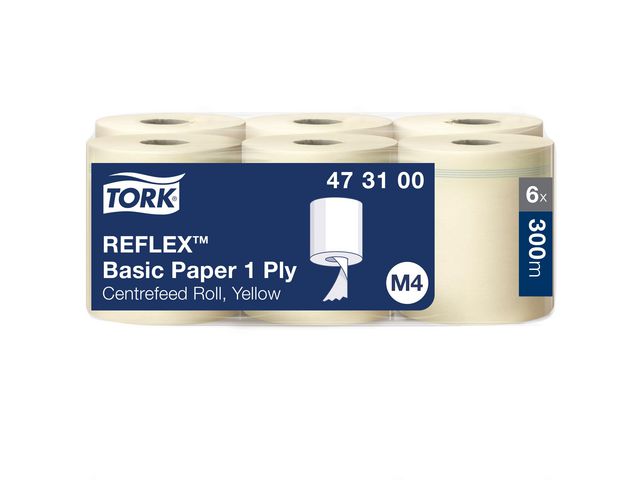 Tork Torkrulle Reflex Basic M4 gul 6/fp | Städ och hygien - Toalettpapper och torkpapper - Torkrullar | Kontorsexperten
