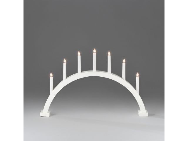 KONSTSMIDE Elljusstake 7 ljus 59x38,5cm trä vit | Kontorsmöbler och inredning - Lampor och belysning - Ljusstakar | Kontorsexperten