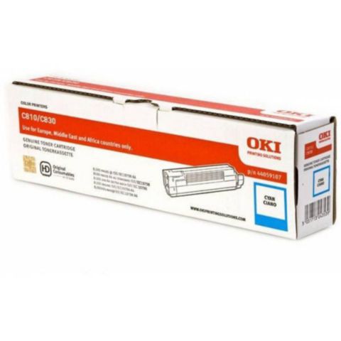 OKI Toner, 44059107, cyan, singelförpackning, 44059107 | Toner och bläck - Tonerkassetter - Toner OKI | Kontorsexperten