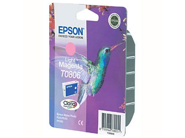 Epson Bläckpatron, T0806, C13T08064011, Hummingbird, Claria Photographic, ljus cyan, singelförpackning | Toner och bläck - Bläckpatroner - Bläckpatroner Epson | Kontorsexperten