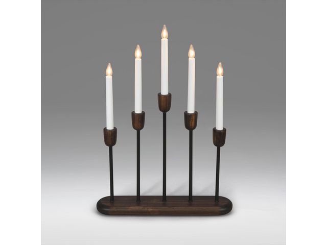 KONSTSMIDE Elljusstake 5 ljus LED 38x53,5cm svart | Kontorsmöbler och inredning - Lampor och belysning - Ljusstakar | Kontorsexperten