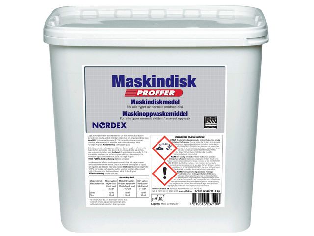 NORDEX Maskindisk Proffer 5kg | Städ och hygien - Diskrengöring - Maskindiskmedel | Kontorsexperten