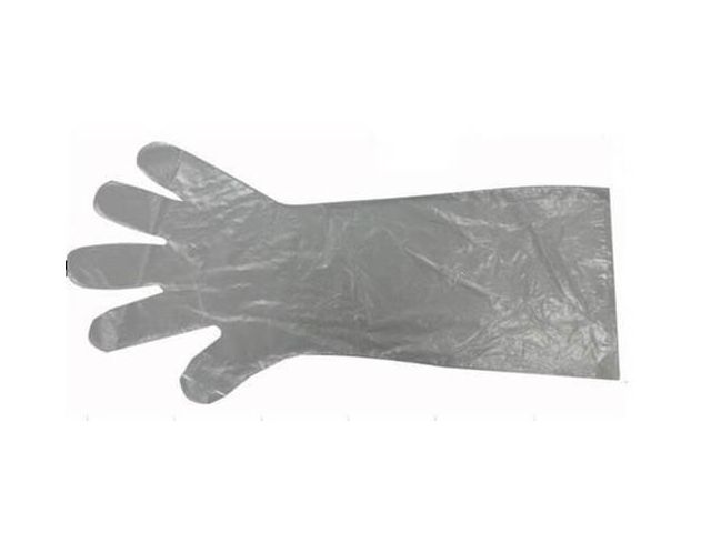 Handske armbågslång 53cm 50/fp | Skyddsutrustning - Engångshandskar - Polyetenhandskar | Kontorsexperten