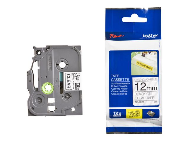 Brother Tape TZES131 12mm svart på klar | Kontorsmaskiner - Märkmaskiner och tape - Tape - Brother TZ | Kontorsexperten