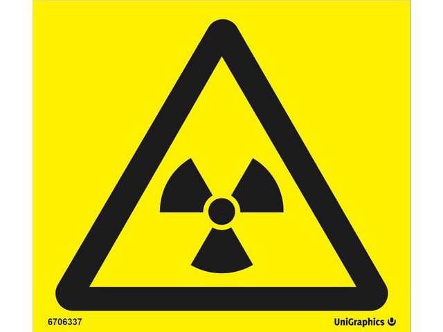 Dekal Joniserande strålning 5x5cm 100/fp | Skyddsutrustning - Säkerhetsmärkning och skyltar - Skyltar | Kontorsexperten