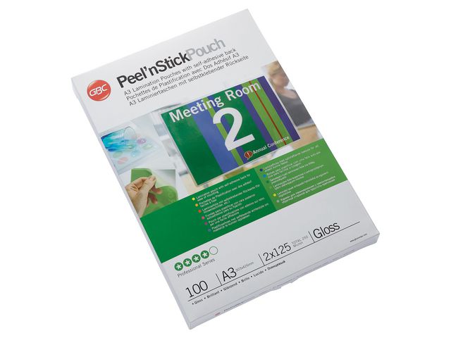 GBC Laminat S-H A3 125mic klar 100/fp | Kontorsmaskiner - Laminering - Laminat - A3 | Kontorsexperten