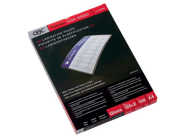 GBC Laminat A4 125mic liggande 100/fp | Kontorsmaskiner - Laminering - Laminat - A4 | Kontorsexperten