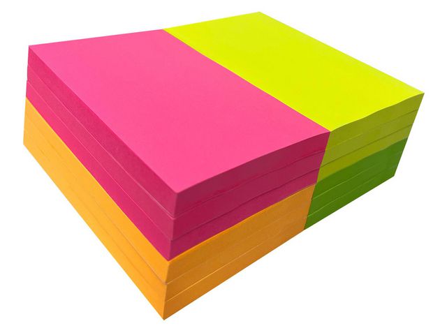 Notes 76x127mm sorterade neonfärger | Kontorsmaterial - Notes och Post-It - Notes - Färgade | Kontorsexperten