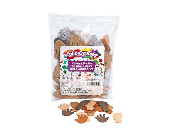 Stickers hand fot olika hudtoner 200/fp | Skola och förskola - Hobbymaterial - Bokmärken och stickers | Kontorsexperten
