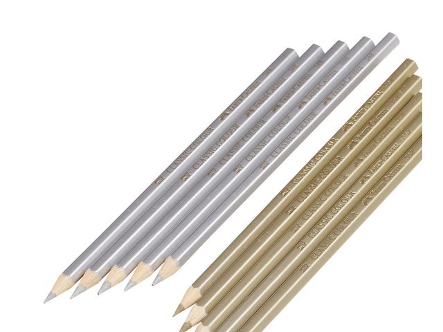 Faber-Castell Färgpenna, Classic, triangelformad pennkropp, silver 5/fp | Skola och förskola - Pennor och tillbehör - Färgpennor - Standard | Kontorsexperten