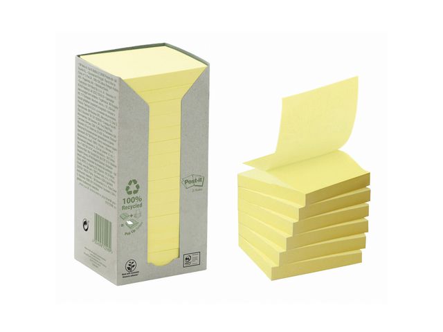 Post-it® Notes Z-block rec 76x76gul 16/fp | Kontorsmaterial - Notes och Post-It - Notes - Z-block | Kontorsexperten