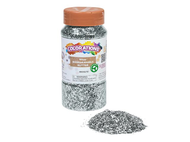 Bioglitter 113gr silver | Skola och förskola - Hobbymaterial - Paljetter, strössel och glitterlim | Kontorsexperten