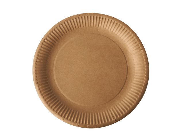 PAPSTAR Tallrik papper ø230mm brun 100/fp | Kök och servering - Engångsartiklar - Tallrikar - Papper | Kontorsexperten