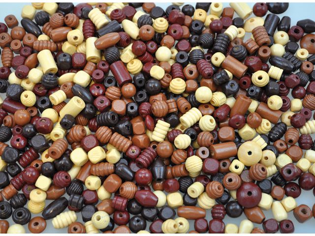 PLAYBOX Träpärlor mix natur/brun 250gr 600st | Skola och förskola - Hobbymaterial - Pärlor | Kontorsexperten