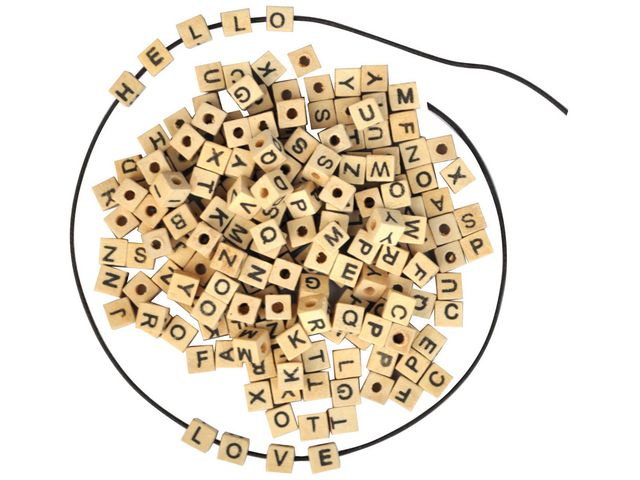 PLAYBOX Träpärlor bokstäver 300/fp | Skola och förskola - Hobbymaterial - Pärlor | Kontorsexperten