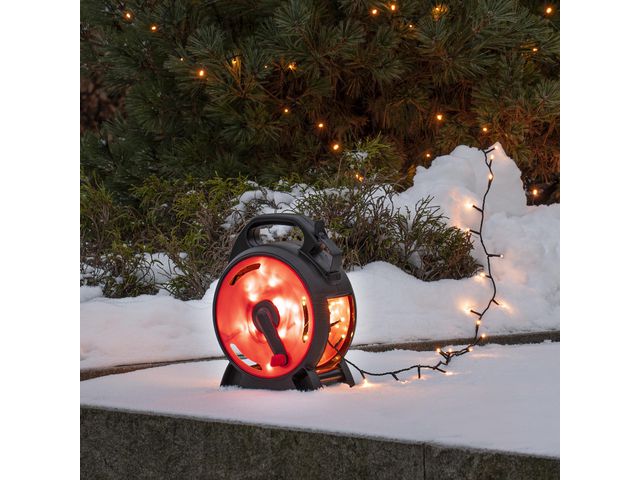 KONSTSMIDE Ljusslinga sladdvinda 400 amber LED 28m | Kontorsmöbler och inredning - Lampor och belysning - Ljusslingor | Kontorsexperten