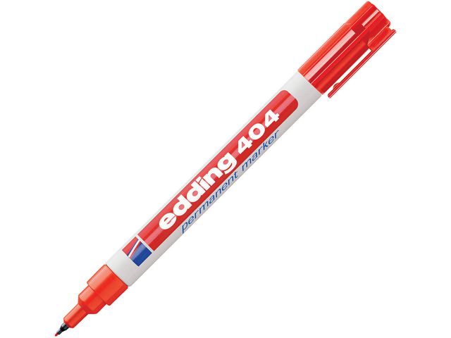 EDDING Märkpenna Permanent 404, extra tunn kulspets, 0,75 mm linjebredd, röd | Kontorsmaterial - Pennor - Märkpennor - Rund spets | Kontorsexperten