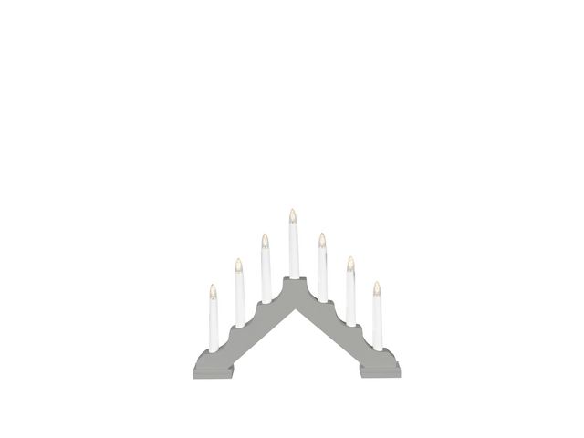 KONSTSMIDE Elljusstake batteri 7 ljus trä grå | Kontorsmöbler och inredning - Lampor och belysning - Ljusstakar | Kontorsexperten