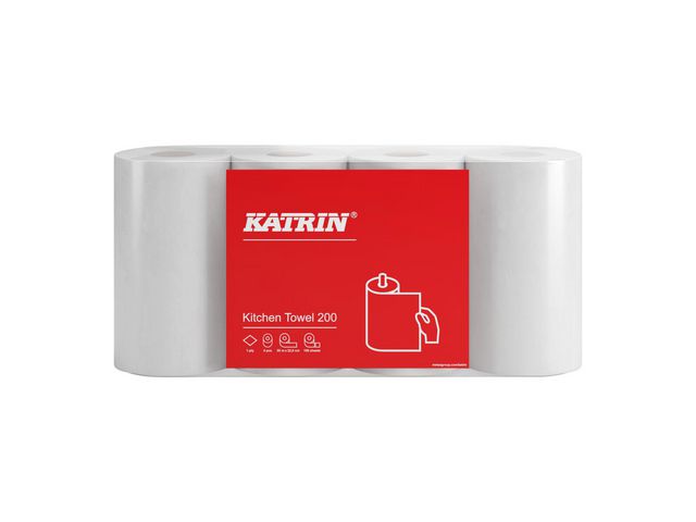 KATRIN Hushållspapper 200 1-lagers, 196 ark, 226 mm, naturvit 32/fp | Städ och hygien - Toalettpapper och torkpapper - Hushållspapper | Kontorsexperten