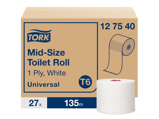 Tork Toalettpapper Universal T6 1-lag 27/fp | Städ och hygien - Toalettpapper och torkpapper - Toalettpapper - rulle | Kontorsexperten
