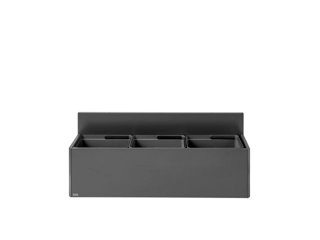 bica Avfallshantering vägghängd 3x20L grå | Städ och hygien - Avfallshantering och källsortering - Sortering och återvinning | Kontorsexperten