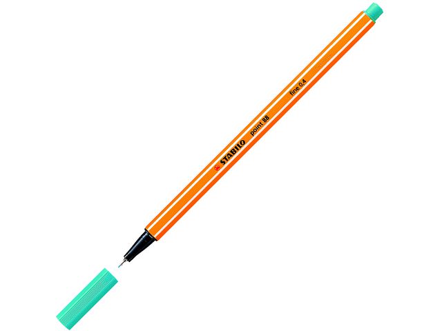 STABILO Fineliner Point 88®, tunn spets, orange pennkropp, turkost bläck | Kontorsmaterial - Pennor - Finelinerpennor | Kontorsexperten