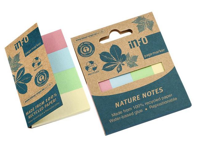 info Nature indexflikar recycled 20x50mm sorterade färger | Kontorsmaterial - Indexflikar och märkflikar - Indexflikar i papper | Kontorsexperten