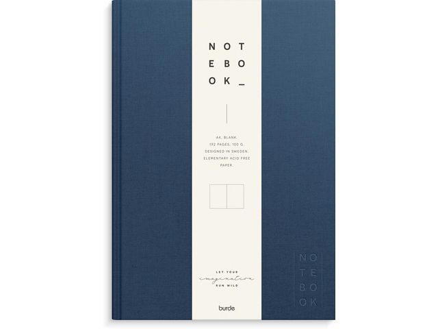 Burde Anteckningsbok A4 textil olinjerad mörkblå | Kontorsmaterial - Block och anteckningsböcker - Anteckningsböcker | Kontorsexperten
