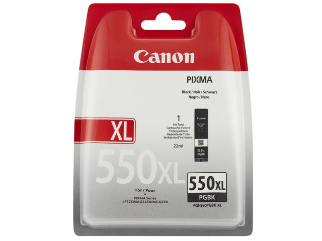 Canon Bläckpatron, PIXMA PGI-550XL PGBK, 6443B001, ChromaLife100+, svart, singelförpackning, hög kapacitet | Toner och bläck - Bläckpatroner - Bläckpatroner Canon | Kontorsexperten
