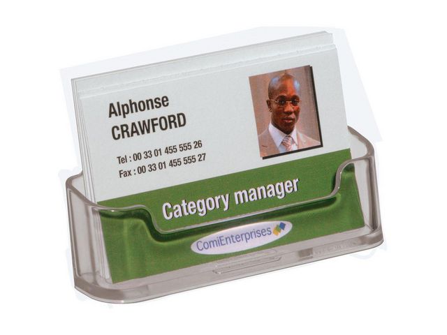 deflecto® Visitkortsställ transparent | Kontorsmaterial - Till skrivbordet - Visitkortshållare | Kontorsexperten