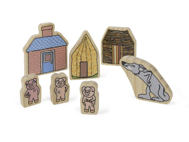 YELLOW DOOR Sagofigurer av trä De tre små grisar7/fp | Skola och förskola - Lekmaterial - Lekfigurer - Sagofigurer | Kontorsexperten