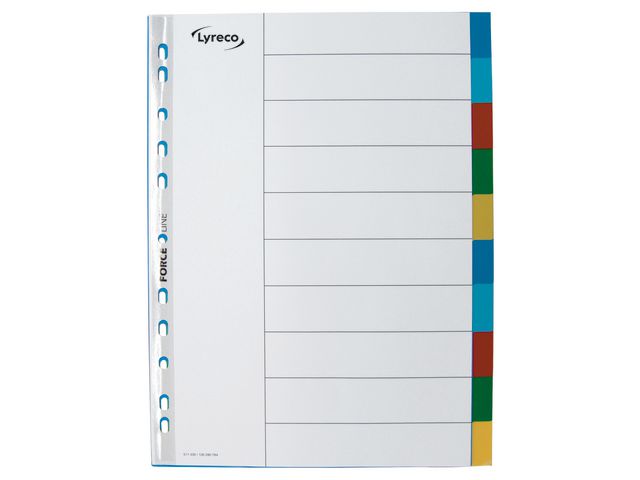 Lyreco Plastregister otryckta A4 PP 10-flik flerfärgade | Kontorsmaterial - Pärmar och register - Plastregister - Otryckta | Kontorsexperten