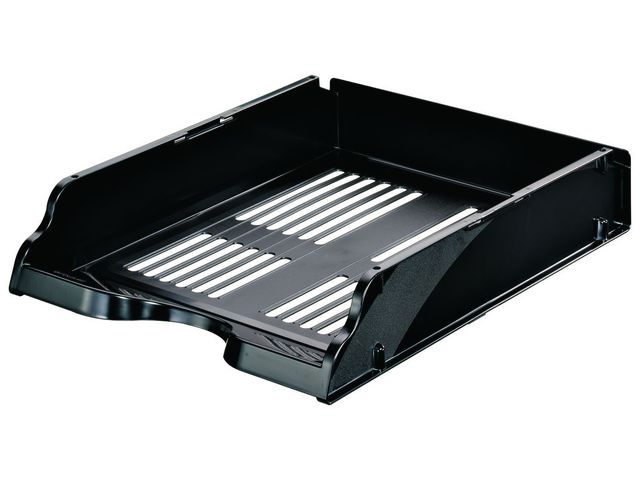 Esselte Brevkorg, Transit, A4, polystyren, svart, 260 x 76 x 336 mm | Kontorsmaterial - Till skrivbordet - Brevkorgar | Kontorsexperten