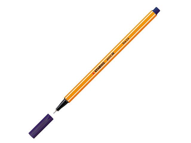 STABILO Fineliner Point 88®, tunn spets, orange pennkropp, nattblått bläck | Kontorsmaterial - Pennor - Finelinerpennor | Kontorsexperten