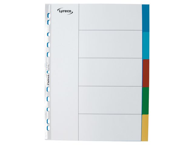Lyreco Plastregister otryckta A4 5-flik flerfärgad | Kontorsmaterial - Pärmar och register - Plastregister - Otryckta | Kontorsexperten