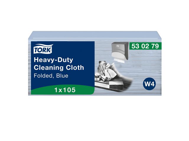 TORK Rengöringsduk W4 krafig slitstark blå 105/fp | Städ och hygien - Toalettpapper och torkpapper - Industritork | Kontorsexperten
