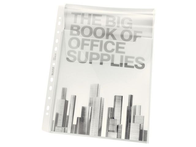 LEITZ Plastficka Prem 0,18 m.klaff 5/fp | Kontorsmaterial - Mappar och plastfickor - Plastfickor - Öppen överkant | Kontorsexperten