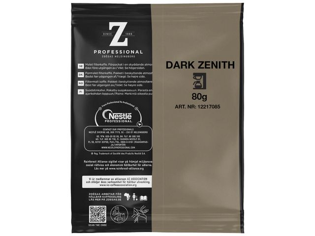 ZOEGAS Kaffe Dark Zenith 60x80g | Kök och servering - Kaffe och te - Portionsförpackat | Kontorsexperten