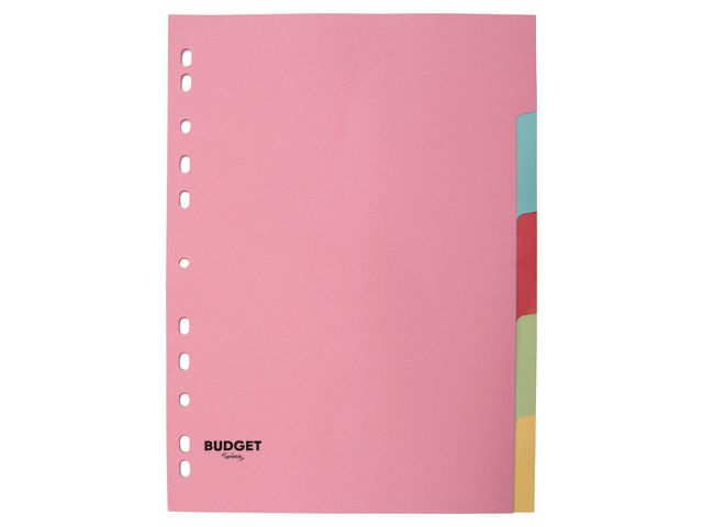 Lyreco BUDGET Kartongregister A4 5-flik färg | Kontorsmaterial - Pärmar och register - Kartongregister | Kontorsexperten