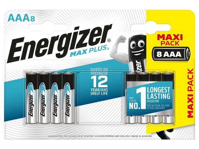Energizer Batteri Max Plus AAA 8/fp | Kontorsmaskiner - Batterier - AAA | Kontorsexperten