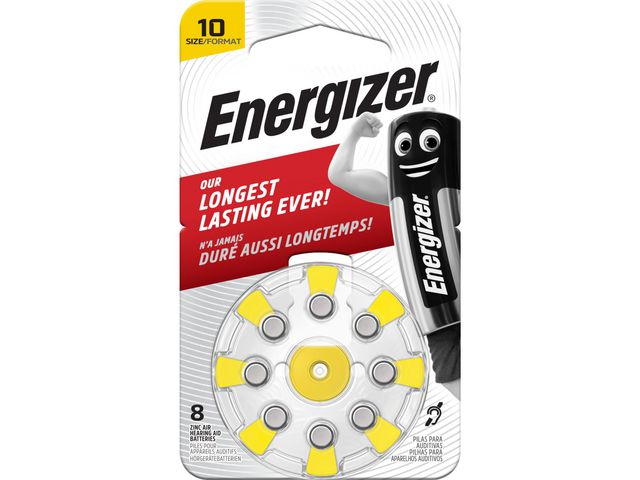 Energizer Batteri hörsel 10 gul 8/fp | Kontorsmaskiner - Batterier - Till hörapparater | Kontorsexperten